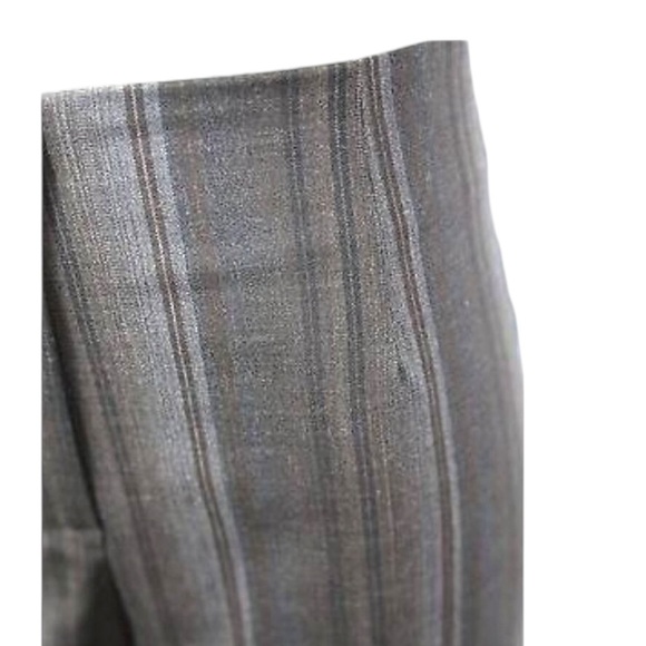 Di Vita Brown Black Pin Stripe Stretch Wide Leg Dress Pants 12 Large XL - Picture 7 of 9